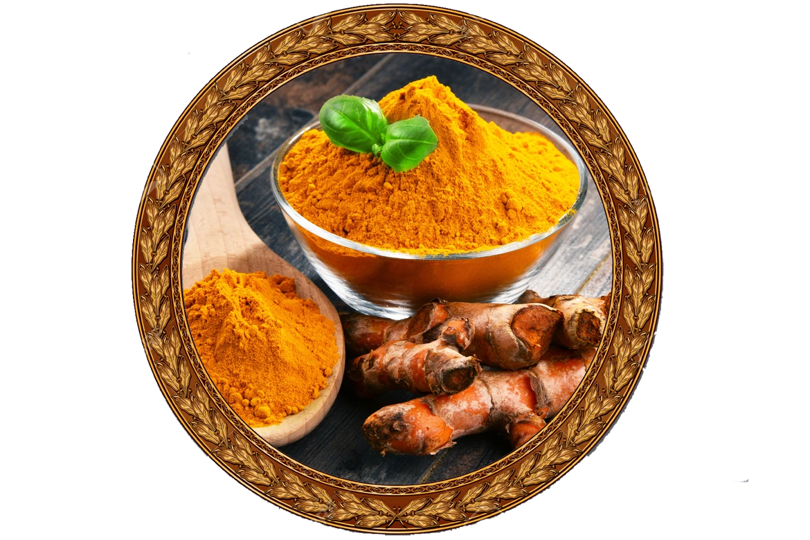 turmeric roots and powder